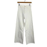 ZARA White Wide Leg Raw Hem Jeans- Size 2 (see notes)