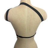 No Brand Black One Shoulder Ribbed Open Back Top- Size ~XS/S (see notes)