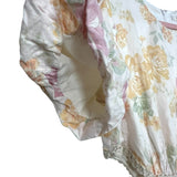 WAYF Cream Floral Linen Side Cutout Dress- Size XL