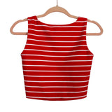 Your Personal Best SculptLux Red/White Striped Bra Top - Size S