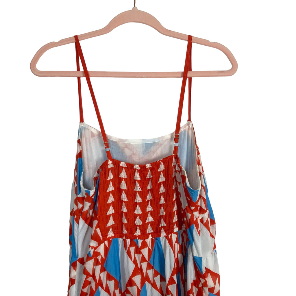Banjanan Red/White/Blue Pattern Diamond Patchwork Maxi Dress- Size ~L – The  Saved Collection