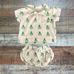 Emile & Ida Cream Terry Octopus Print Two Piece Set- Size 18M