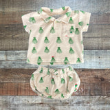 Emile & Ida Cream Terry Octopus Print Two Piece Set- Size 18M