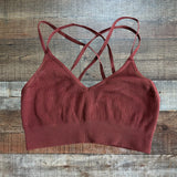 Aerie Wine Ribbed Sports Bra- Size S