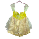 Trickz N' Treatz Belle Yellow Underwire Bodice Sheer Sleeve Mini Dress NWT- Size XXL