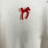 Wishlist Cream Red Bow Sweater - Size L (See Notes-Sold Out Online!)