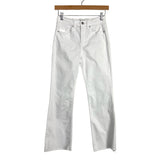 Sneak Peek White High Rise Kick Flare Raw Hem Heather Jeans- Size 0/24 (sold out online, Inseam 26”)