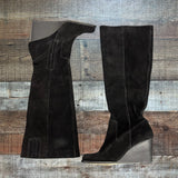 Sole Society Black Knee High Wedge Boots - Size 9.5 (See Notes)