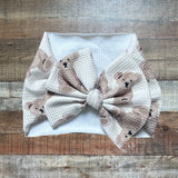 Bums & Roses Teddy Bear Print Bow Headband- One Size Fits Most