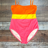 Pink Desert Orange/Yellow/Pink Color Block with Removable Straps Padded One Piece- Size XL (see notes)