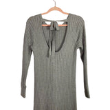 WAYF x Dede & Emily BFF Collection Gray Ribbed with Back Tie and Cut Out Dress NWT- Size S
