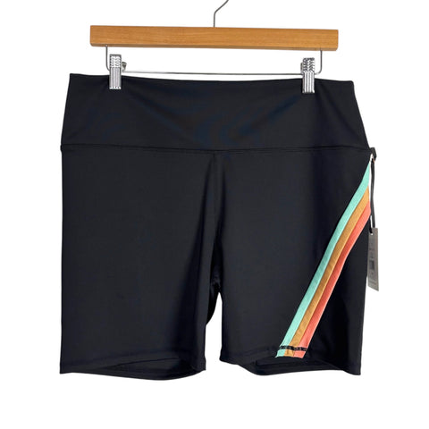 IVL Black with Stripes Biker Shorts NWT- Size 14