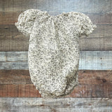 Nothing Fits But Cream Floral Smocked Romper- Size 3-6M