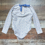 Minnow Blue and Pink Printed  One Piece- Size 3/4T