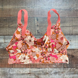 Offline By Aerie Pink Floral Print Sports Bra - Size L