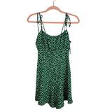 No Brand (Cupshe) Green Floral Print Romper - Size S