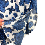 H&M White and Blue Shell/Seahorse/Turtle Print Semi-Sheer Side Slits Dress- Size XXL (sold out online)