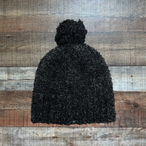No Brand Black Pom Beanie Hat