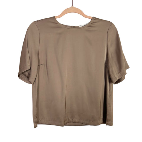 Abercrombie & Fitch x Jen Reed Tan Satin Blouse NWT- Size XS