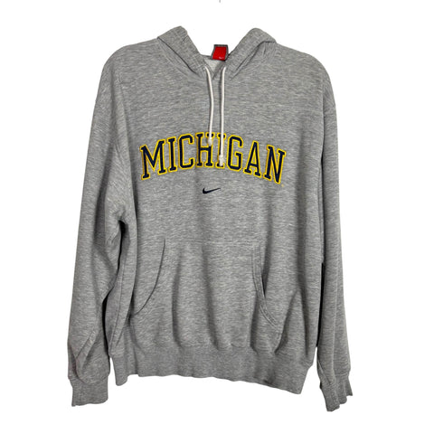 Nike Team Grey Michigan Hooded Sweatshirt - Size M (See Notes)