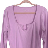 Abercrombie & Fitch Pink Ribbed Wire U-Ring Bodysuit- Size XL