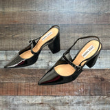 Steve Madden Black Patent Leather Slingback Heels- Size 7.5