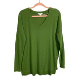 Time and Tru Olive Ribbed V-Neck Tunic Top- Size XS