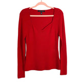 White House Black Market Red Ribbed Sweetheart Sweater- Size L (sold out online)