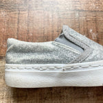 No Brand Silver Sparkle Slip On Sneakers- Size 6 (see notes)