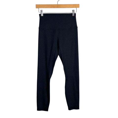 Lululemon Black Emboss Leggings - Size 6 (Inseam 23")