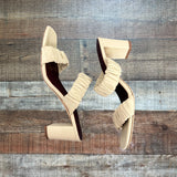 STAUD Cream Leather Ruched Heeled Sandals- Size 36