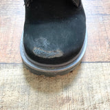 Skechers Black Smooth Suede Velcro Boots-Size 9 (see notes)