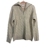 Pink Lily Cream Zipper Front Pullover- Size S (see notes)