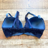 Aerie Blue Lace Underwire Padded Bra- Size 34DD