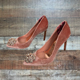Ted Baker London Pink Velvet Pearl Stiletto Heels- Size 39 (see notes)