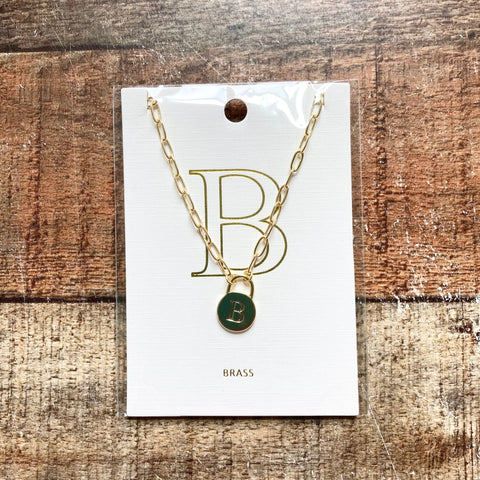 Brass 16" Letter "B" Initial Necklace (New in Bag)