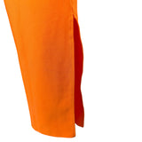 No Brand Neon Orange One Shoulder Side Slit Dress- Size L (see notes)