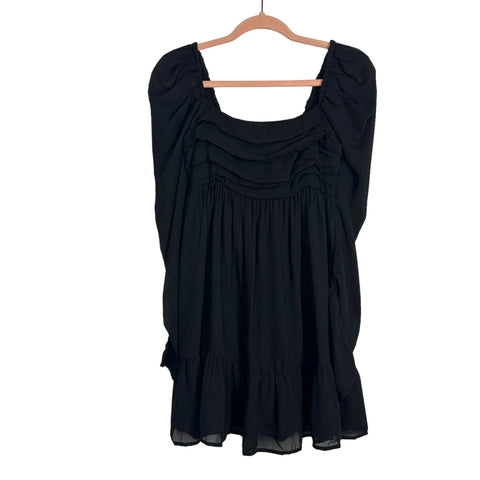 Abercrombie & Fitch Black Puff Sleeve Mini Dress- Size S