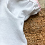 The Beaufort Bonnet Company White Ruffle Pink Trim Collared Top- Size 3T (see notes)