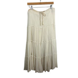 Princess Polly Off White Drawstring Waist Skirt- Size 2 (see notes)