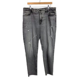 Good American Grey Washed Distressed Jeans- Size 14/32 (Inseam 27”)