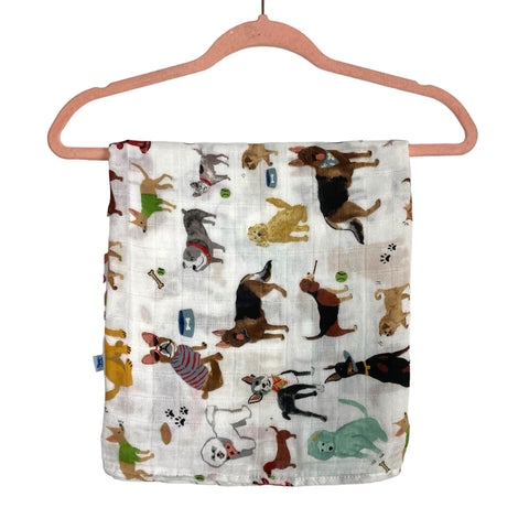 Little Unicorn Muslin Dog Print Baby Blanket