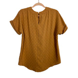 No Brand Bronze Swiss Dot Top - Size M