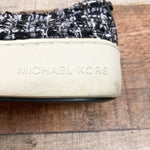 MICHAEL Micheal Kors Black Tweed with Patent Toe Slip On Sneakers- Size 9 (see notes, sold out online)