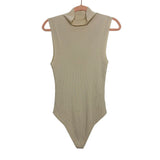 Good American Cream Ribbed Mock Neck Thong Bodysuit- Size 4 (see notes)