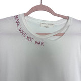 Project Social T Urban Outfitters Embroidered Make Love Not War Distressed Tee- Size S (see notes)
