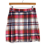 MSBASIC Red Plaid Front Slit Mini Skirt- Size M