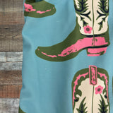 Pink Chicken Blue Cowboy Boots Ruffle Swimsuit- Size 3Y (see notes, sold out online)
