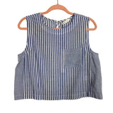 Mustard Seed Blue/White Stripes Sleeveless Top NWT- Size S (see notes)