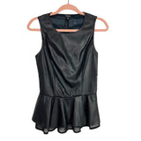 GUESS Los Angeles Black Faux Leather Peplum Top- Size S (see notes)